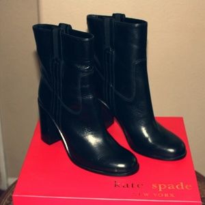 NIB Kate Spade Leather Baise Boots 8.5M (black)
